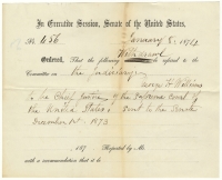 Nomination Withdrawal, George H. Williams to be Chief Justice of the Supreme Court of the United States, 1874